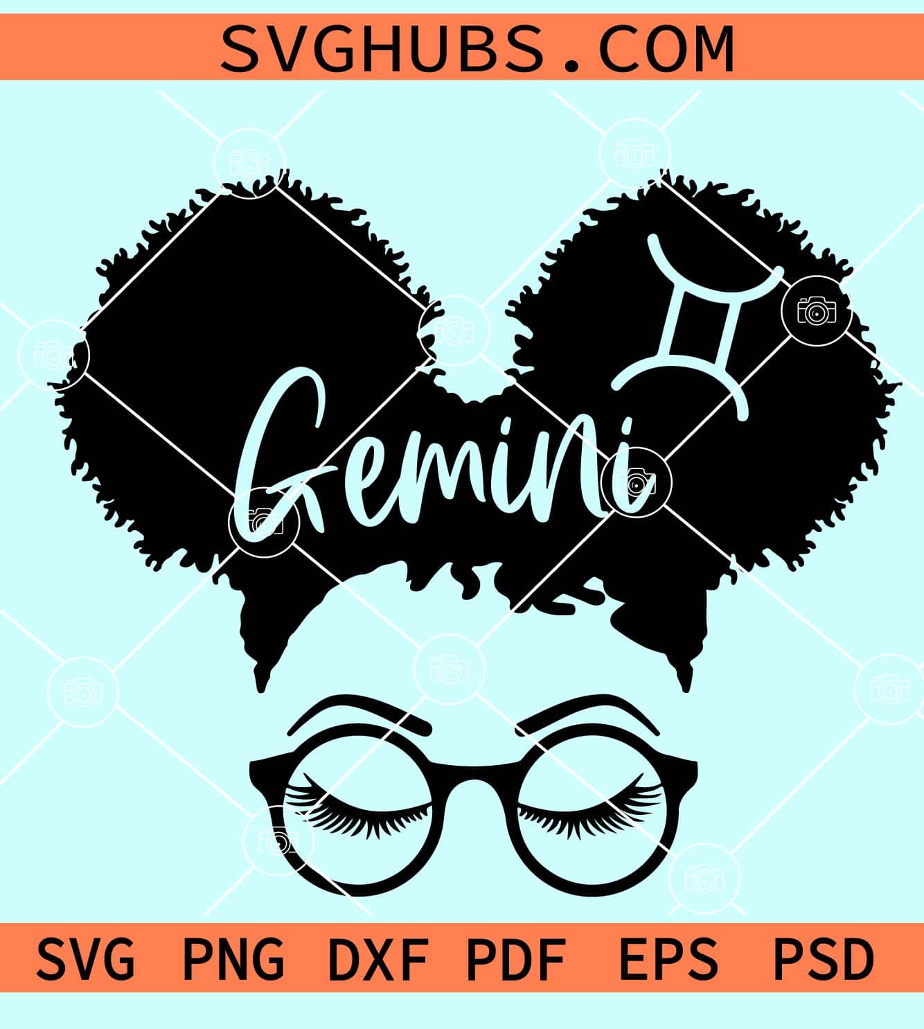 Gemini woman with sunglasses SVG, Gemini Afro Woman SVG, Gemini Zodiac ...