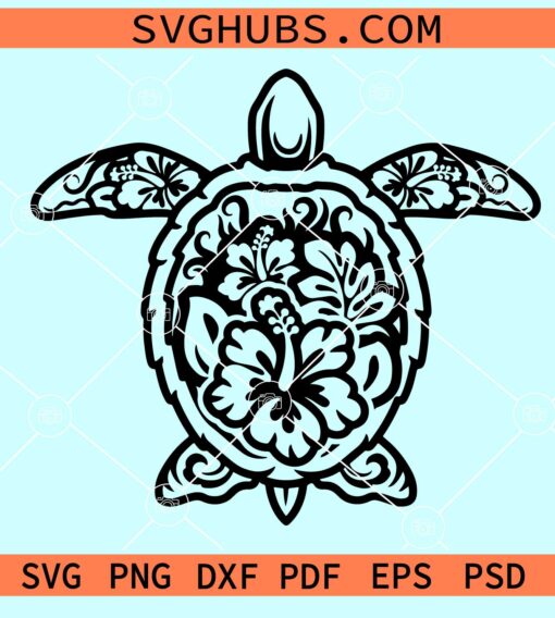 Hibiscus Turtle SVG