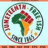 Juneteenth freeish since 1865 svg