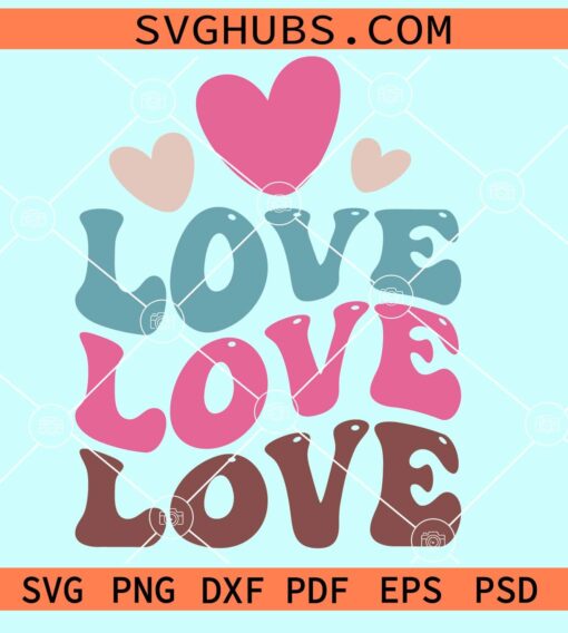 Love wavy letters svg