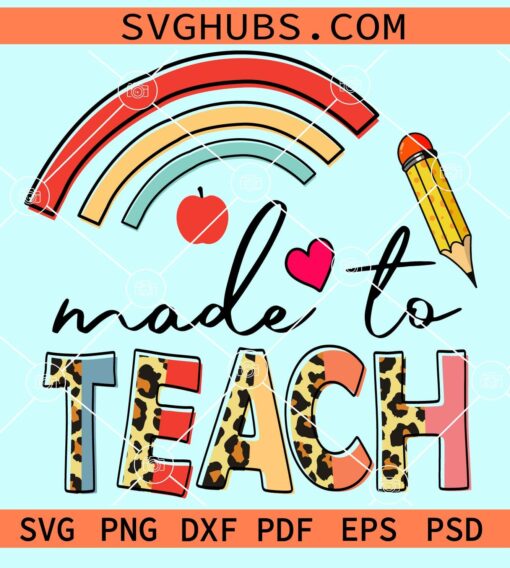 Made to teach half leopard print pattern svg