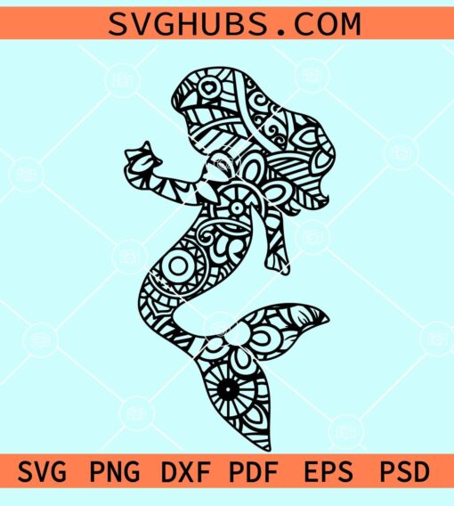 Mermaid mandala SVG