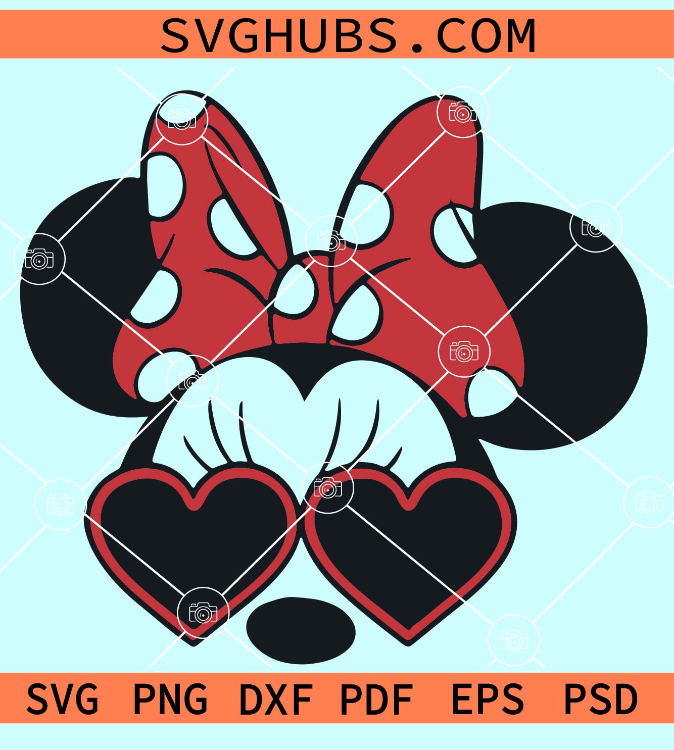 Minnie Mouse polka dot bow svg, Minnie mouse with sunglasses svg