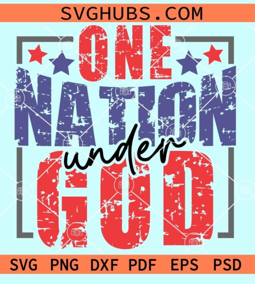 One nation under God grunge svg