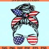 Patriotic messy bun svg