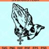 Praying Hands Rosary Beads SVG