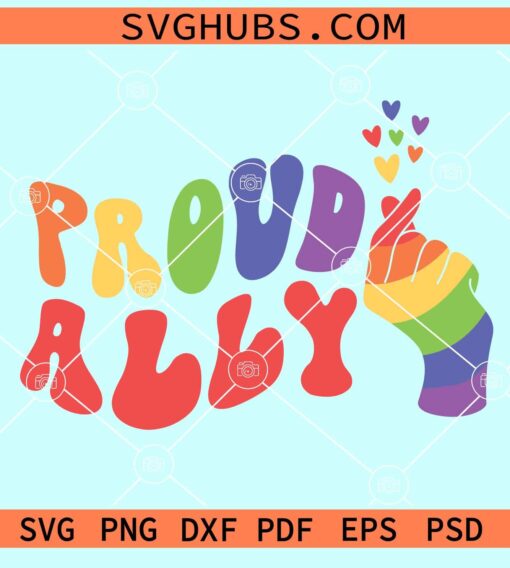 Proud ally wavy letters svg