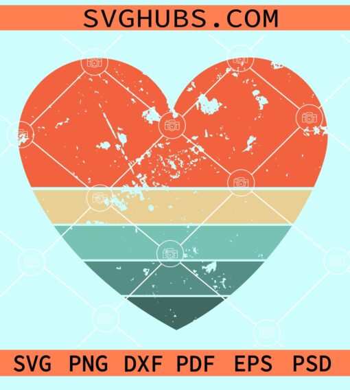 Retro heart SVG