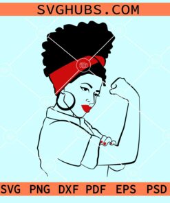 Rosie the riveter afro woman SVG