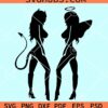 Sexy Devil and Angel Girls Svg
