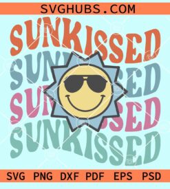 Sunkissed wavy stacked smiley face svg