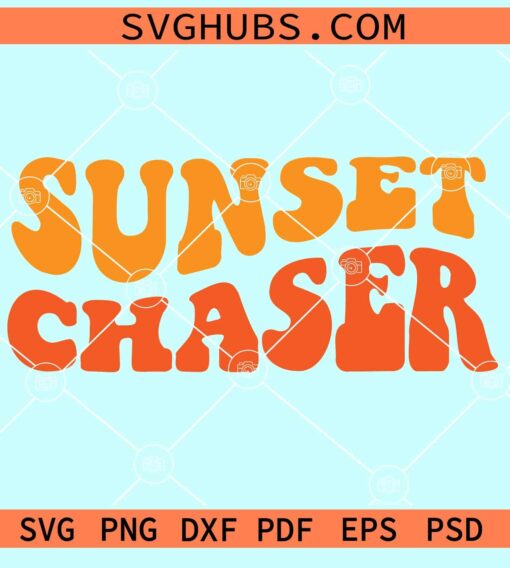 Sunset chaser wavy letters svg