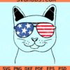 4th of July cat with sunglasses svg