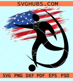 American football logo with US Flag svg