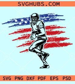American football player with US Flag svg