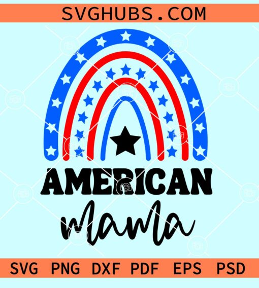 American mama rainbow svg