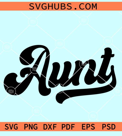 Aunt retro wavy letters svg
