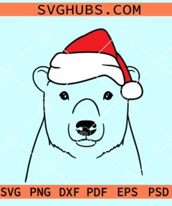 Bear with Santa hat svg