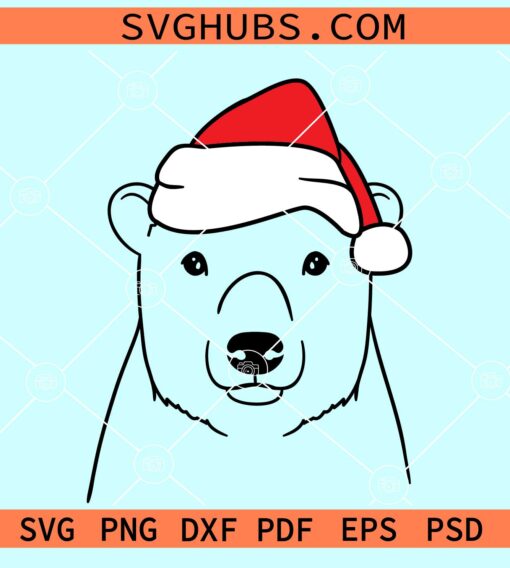 Bear with Santa hat svg