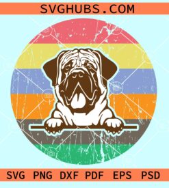 Bulldog retro circle svg