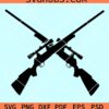 Crossed rifles silhouette svg
