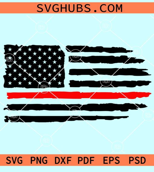 Distressed American firefighter flag svg