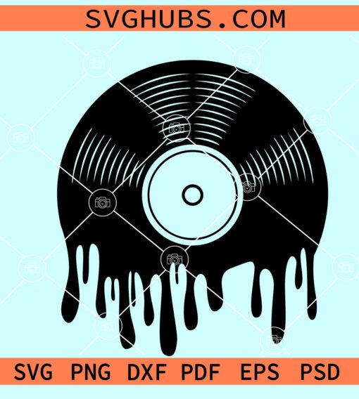 Dripping Vinyl Record SVG