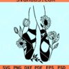 Floral ballet shoes SVG