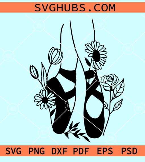 Floral ballet shoes SVG