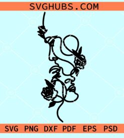 Floral couple face svg