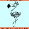 Floral flamingo svg