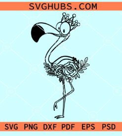 Floral flamingo svg