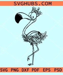 Floral flamingo svg