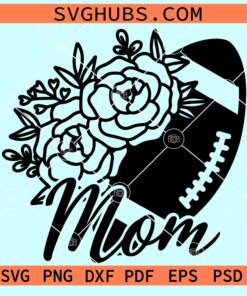 Floral football mom svg