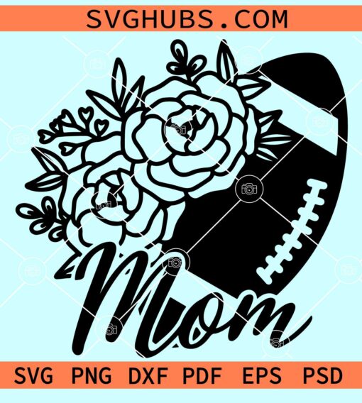 Floral football mom svg