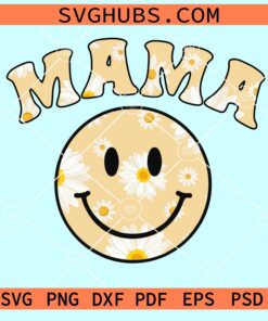 Floral mama smiley face svg