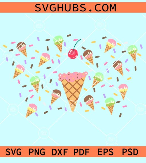 Ice cream Starbucks cup wrap svg
