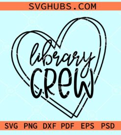 Library crew double heart outline svg