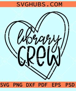 Library crew double heart outline svg