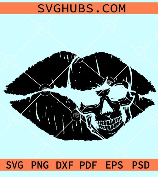 Lips skull print SVG
