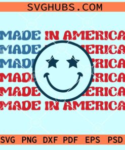Made in America smiley face svg