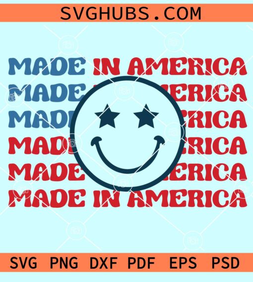 Made in America smiley face svg