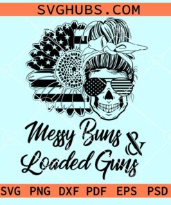 Messy bun and loaded guns svg