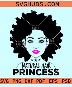 Natural hair princess svg