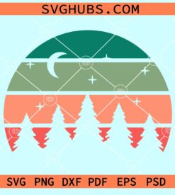 Retro camping circle svg