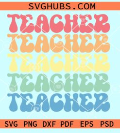 Retro stacked teacher svg