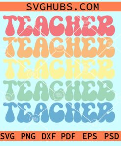 Retro stacked teacher svg