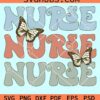 Stacked nurse with butterflies svg