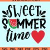 Sweet summertime watermelon slice with love heart svg
