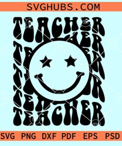 Teacher wavy letters smiley face svg